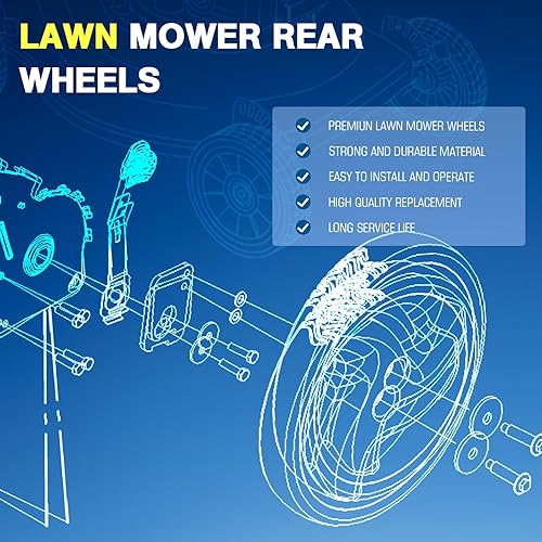 Miniatura 5 de Paquete de 2 ruedas traseras para MTD 734-04019 73404019 734-04127 734-04127 - Ruedas traseras Wave