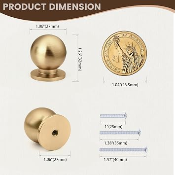 Champagne Bronze Cabinet Knobs,Brass Knobs,12 Pack