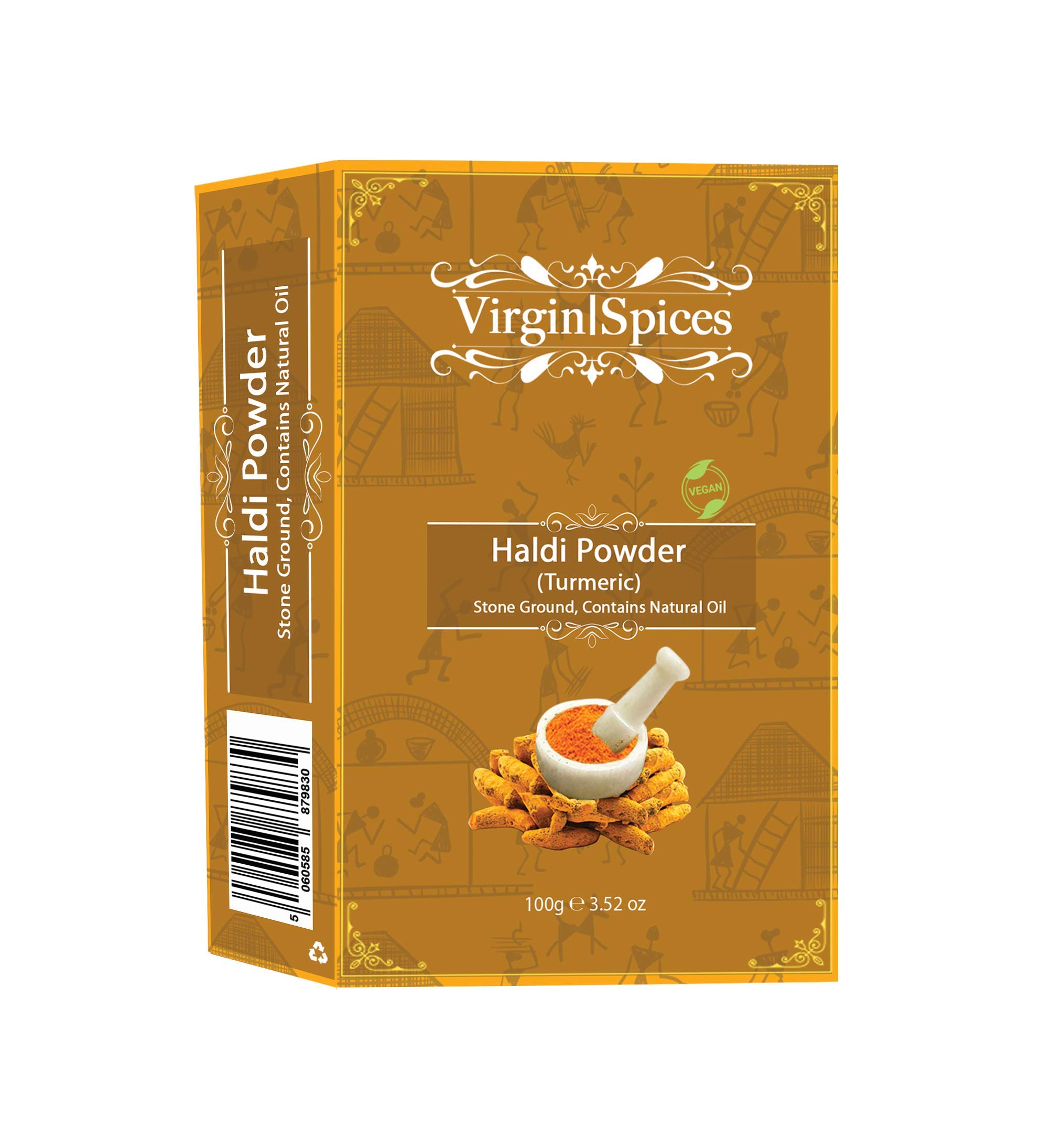 Virgin Spices Turmeric-Haldi हल्दी-100 G-Pack of 6