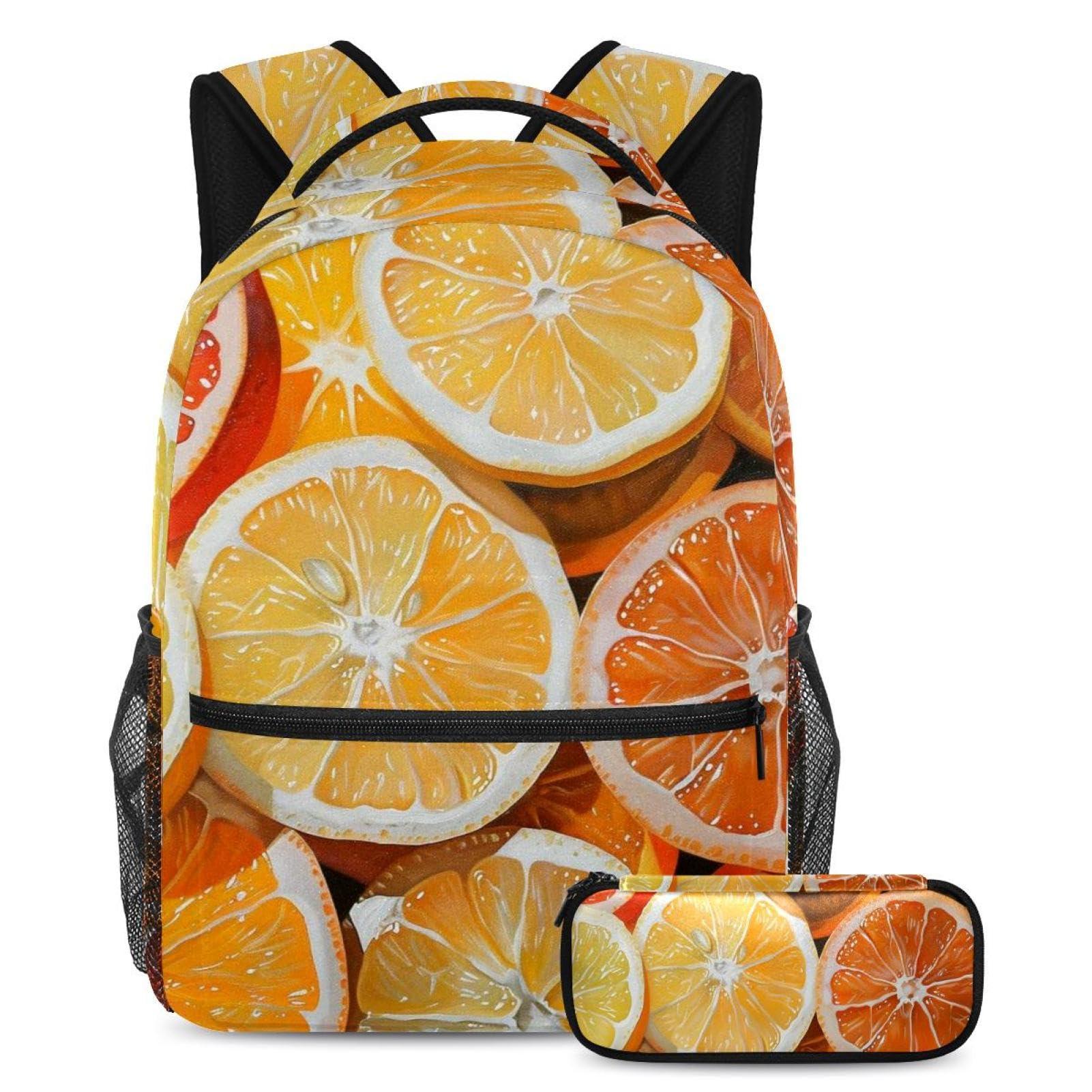 Sac à dos orange et citron grand volume contre le désordre