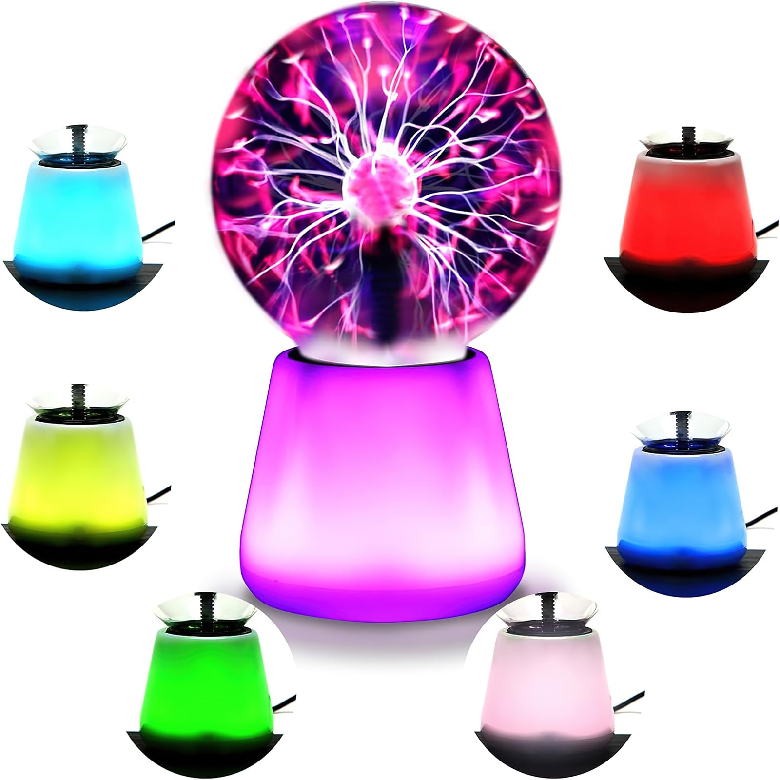 Oehug Purple Plasma Ball Lightning Ball, 3-Inch Touch Sensitive Usb Lamp With Colorful Effects - Cool Science Desk Decor & Toy For Teens, Adults - Idea Gift For Birthday, Room & Party Atmosphere