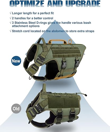 Miniatura 2 de PETNANNY - Arnés táctico para perros grandes, cobertura completa del cuerpo en arnés de entrenamiento para perros con 2 parches reflectantes para