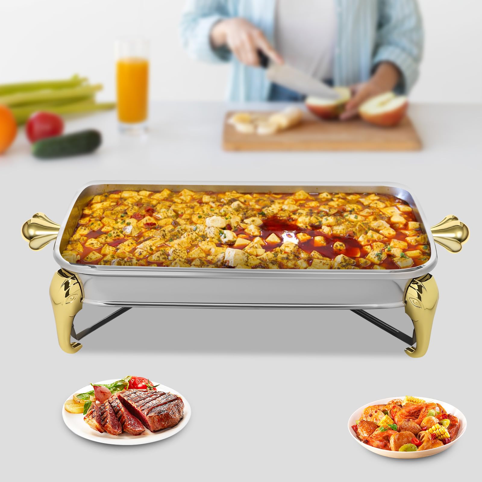 Calentador de Alimentos Chafer de Acero Inoxidable