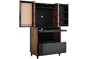 Get Organized with Sauder's Harvey Park Computer Cabinet with Doors
