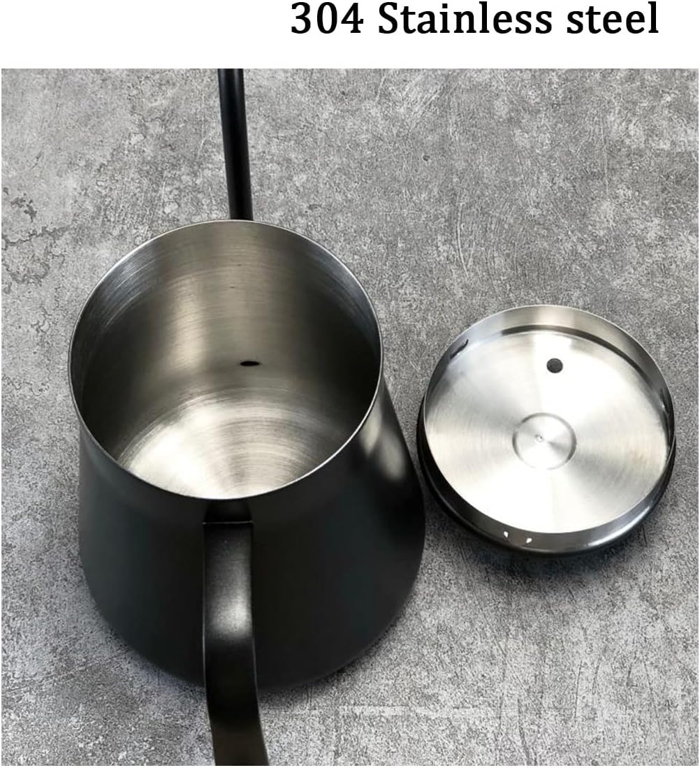 LEIYTFE Drip Coffee Pot,Gooseneck Pour Over Coffee Kettle,StoveTop Kettle for Home Coffee and Tea,Long Narrow Spout Coffee Pot,Camping and Traveling (Color : Without, Size : 400ml)