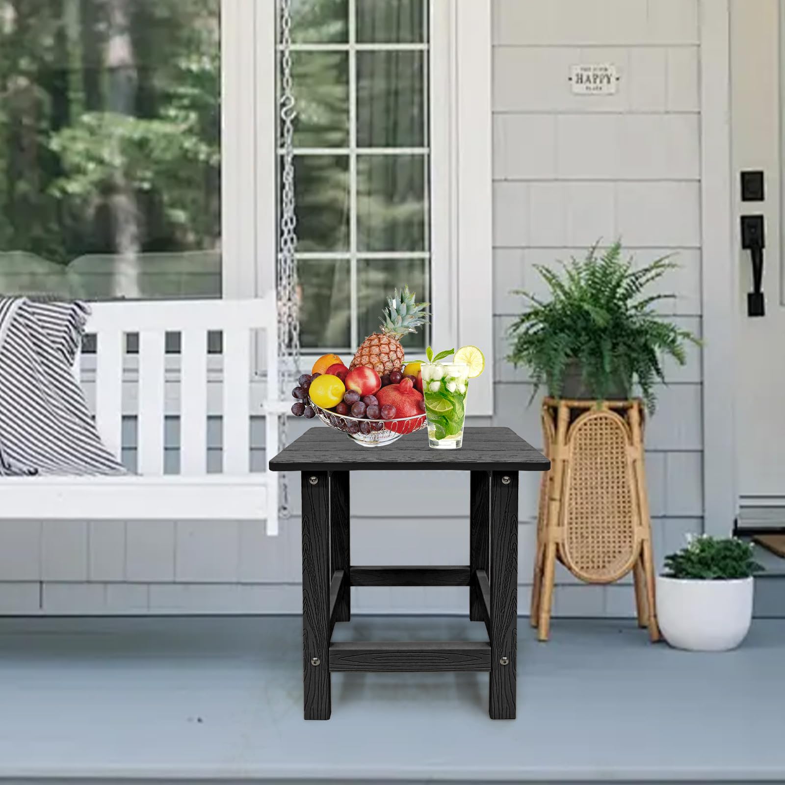 HDPS - Mesa auxiliar para exteriores, mesa auxiliar Adirondack individual resistente a la intemperie, mesa exterior para silla Adirondack, mesa auxiliar exterior para patio, piscina, cubierta 2