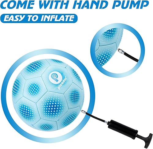 Miniatura 5 de PP PICADOR Balón de fútbol de tamaño 4, pelotas de fútbol para niñas, niños, jóvenes, niños, entrenamiento, escuela, interior y exterior, pelota de