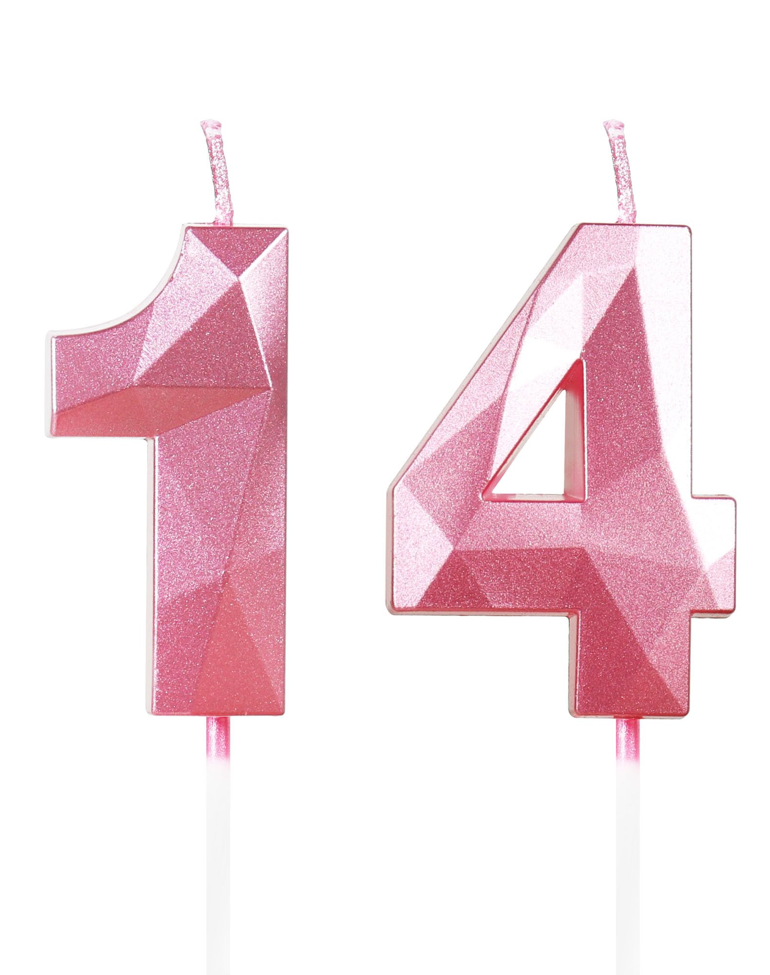 KINBOM Candela Numero 5 Oro, 7 Cm, A Forma Di Diamante Glitterato Per Torta Di Compleanno