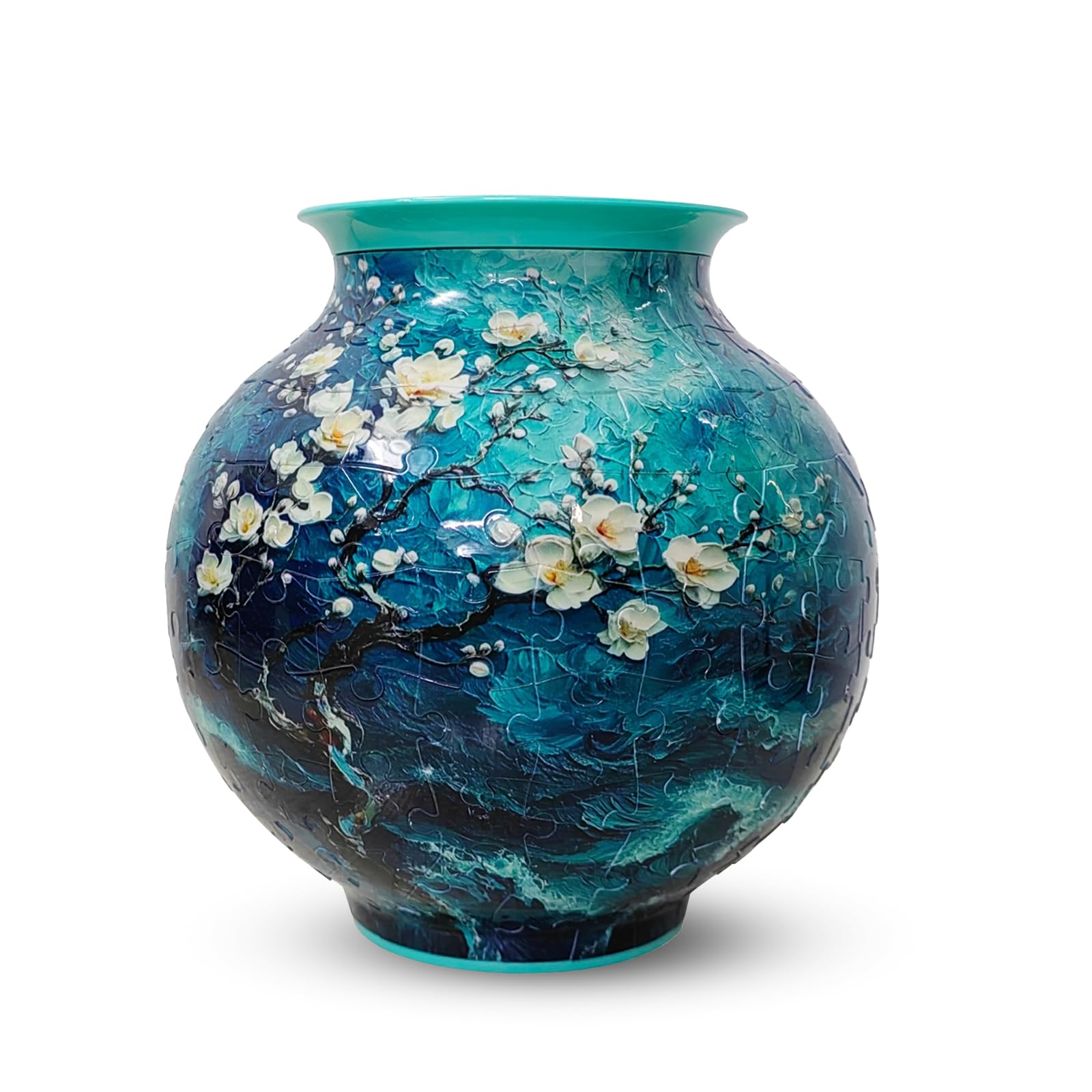 3D Puzzle Vase for Adults Circular, Vase Puzzle Planter with Curved Pieces & Removable Water Cup, Vases for Flower Home and Office Decor (Model 9, Circular)