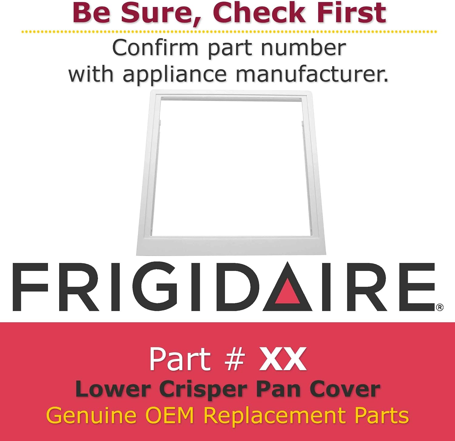 Frigidaire 240350903 Refrigerator Lower Crisper Pan Cover