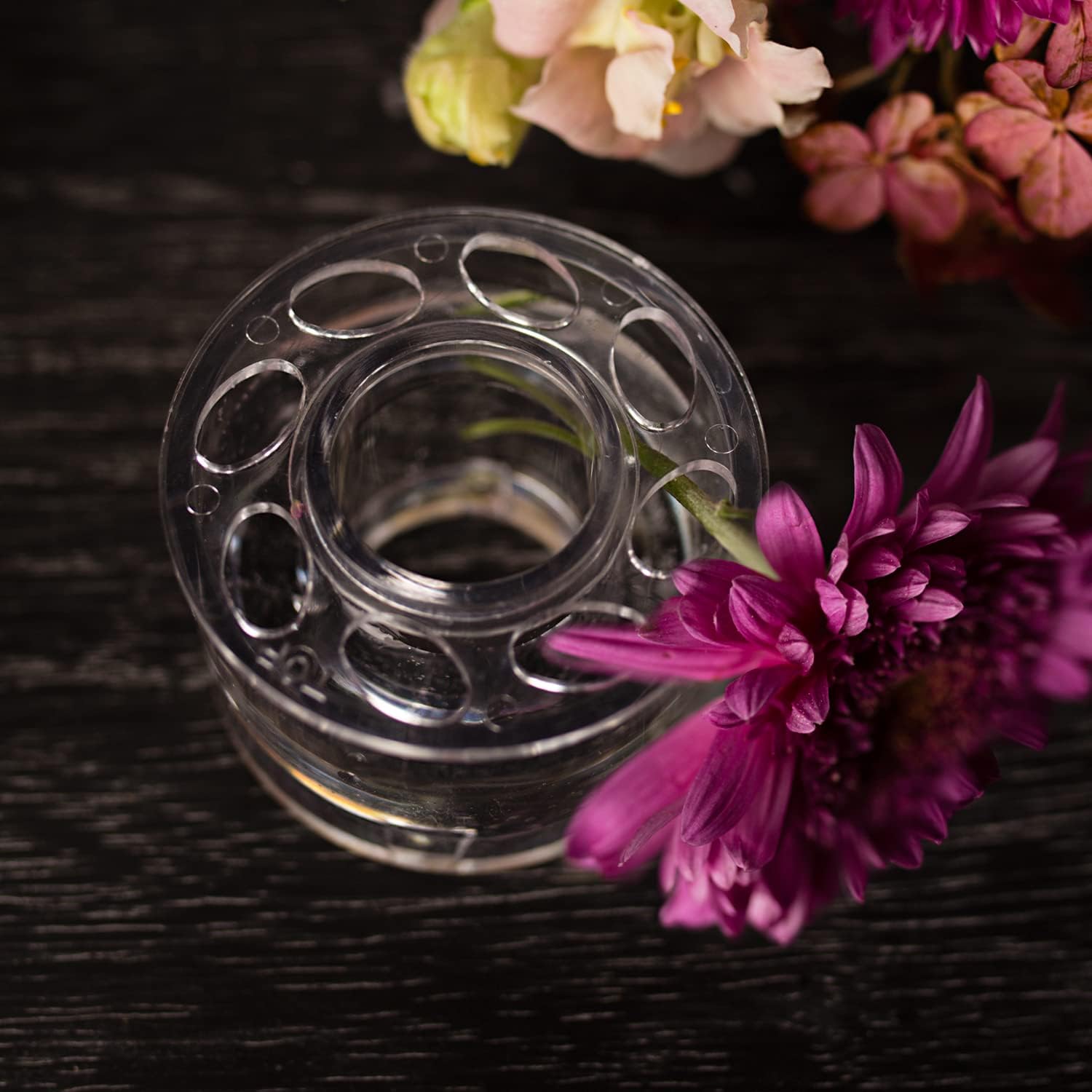 Floral Genius 3 Sets of 2 Candle Ring Vases 2-5/8" Diameter for Fresh and Artificial Flowers | Easy to Use | Water-Tight, Dishwasher Safe, Resuable Taper Candle Flower Frog Arrangement | USA Made