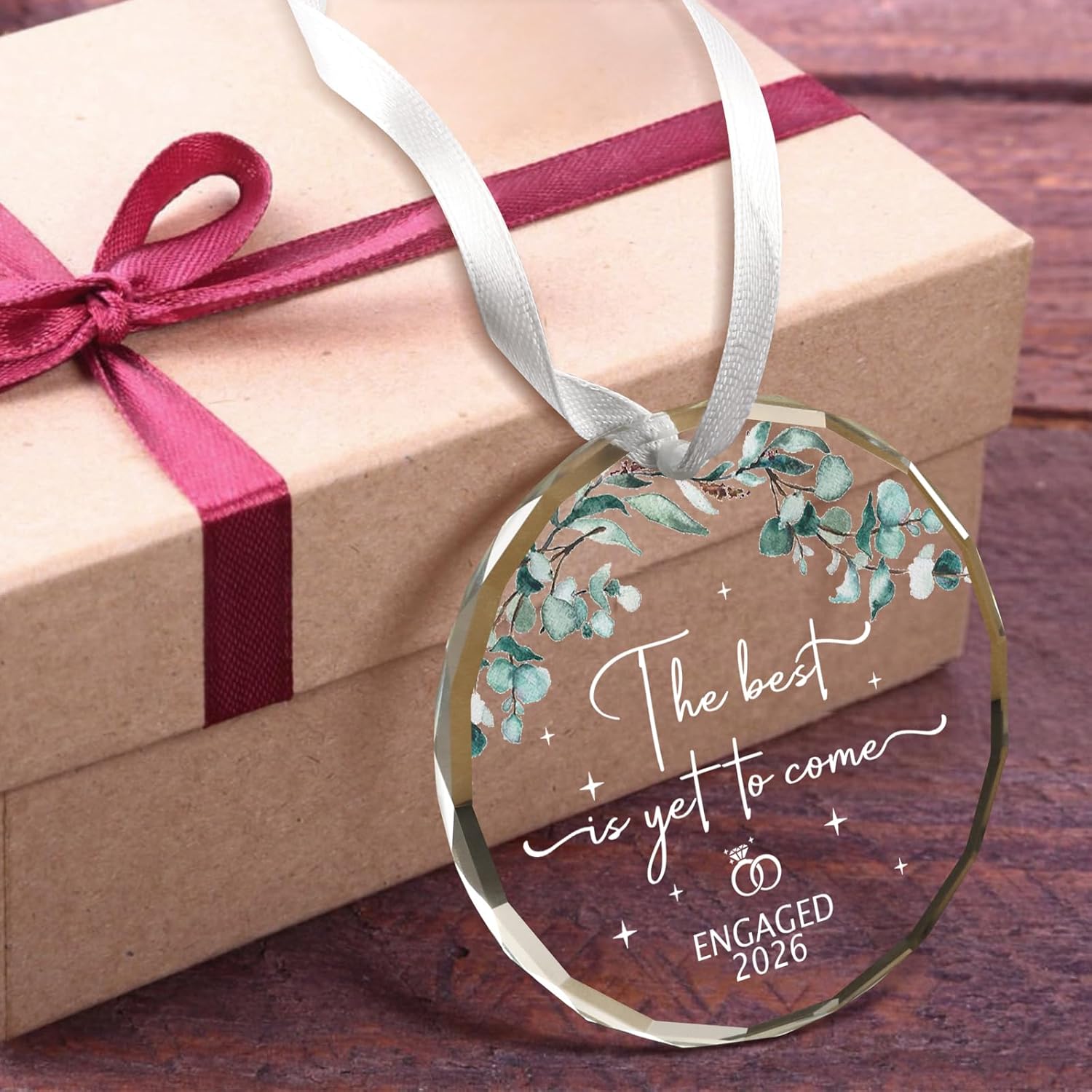Engagement Gifts for Couples The Best is Yet to Come Glass Ornament for Newly Engaged Couple Bride to Be Gifts First Christmas Engagement Ornaments 2026 - Image 5