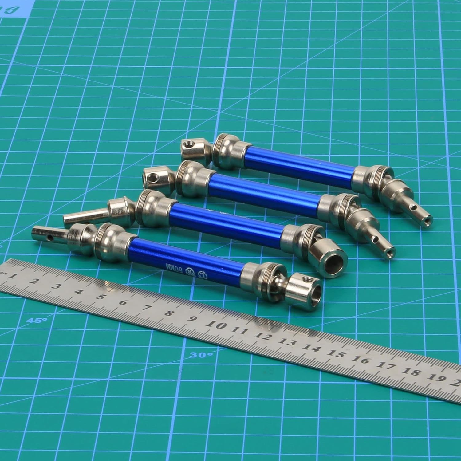 RCAWD Driveshaft Set for 1/8 Arrma Typhon 4x4 3s Blx, Typhon 4x4 550 Mega Upgrades, Drive Shaft Composite Slider Front Rear,4wd Buggy Hopups Parts Blue