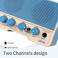 Vista 4 de JOYO Combo Amplificador de Guitarra Bluetooth 5W Recargable Mini Práctica con Auriculares, Amplificador de Guitarra con Canales Limpio y Overdrive