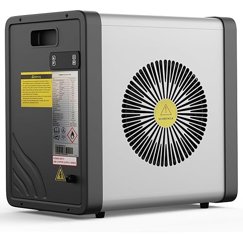 Slsy Swimming Pool Heat Pump, Electric Pool Heater for Above Ground Pool up to 5,000 Gallons, 17,060 BTU, 5.5 COP, Quiet 29-45dB Operation, Automatic Defrost, 115V/60Hz