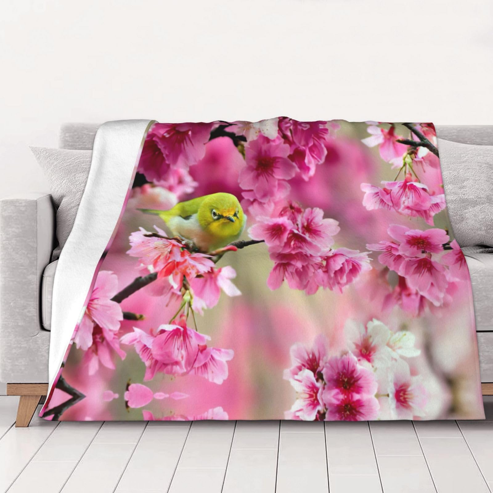 Couverture en flanelle motif oiseau idéale pour vos soirées fraîches de camping