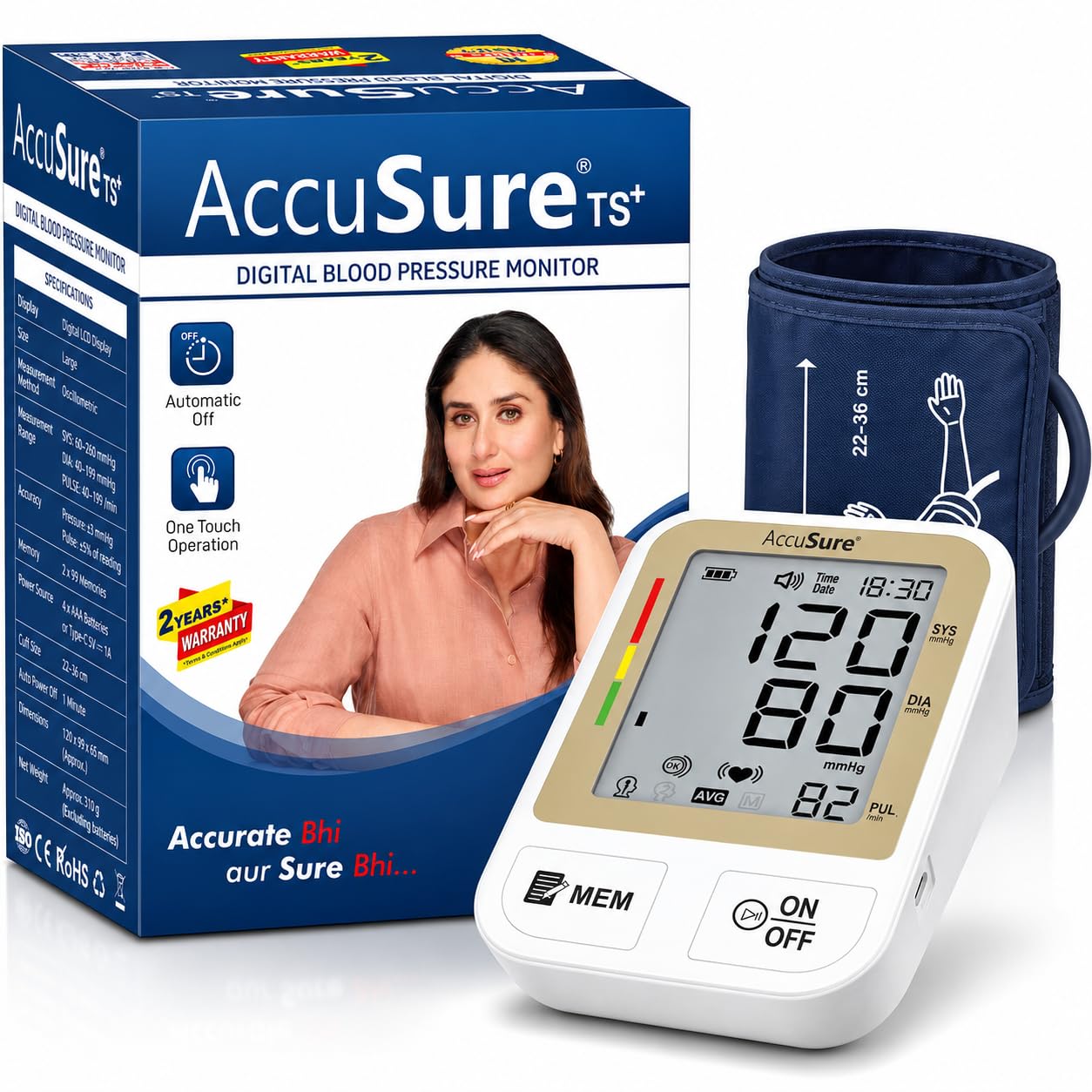 AccuSure TS Plus Blood Pressure Monitor Simple Reliable Accurate Fully Automatic Digital BP Monitor-image-5