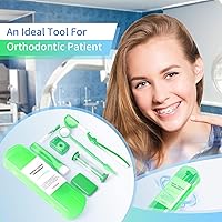 Vista 3 de Annhua Juego de 8 piezas de cuidado de ortodoncia para aparatos ortopédicos, kit de herramientas de limpieza de dientes con cepillo interdental