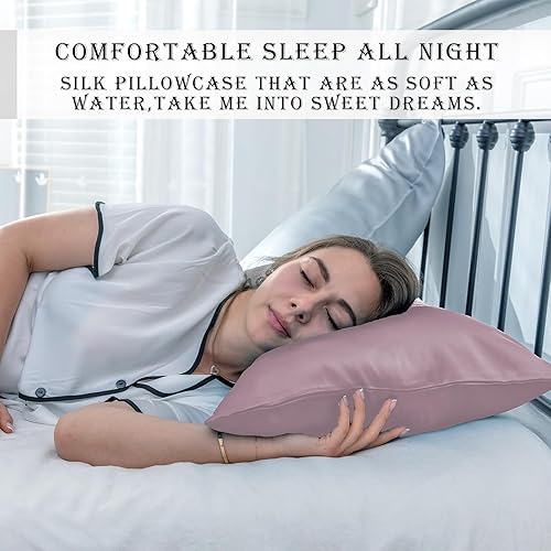 Miniatura 150 de Funda de almohada de seda para cabello y piel, suave, transpirable y resistente, fundas de almohada de seda de morera natural de ambos lados