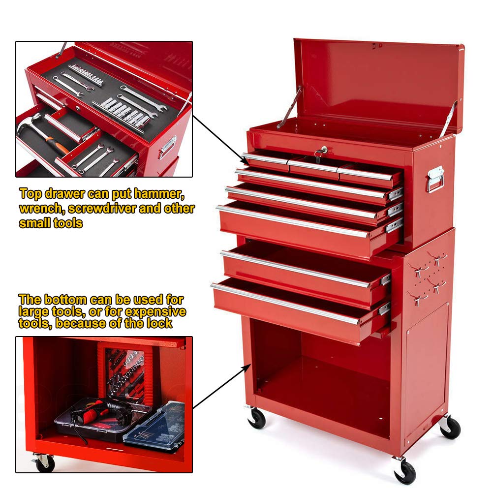 8Drawer Rolling Tool Chest,Big Tool Chest and Tool Storage