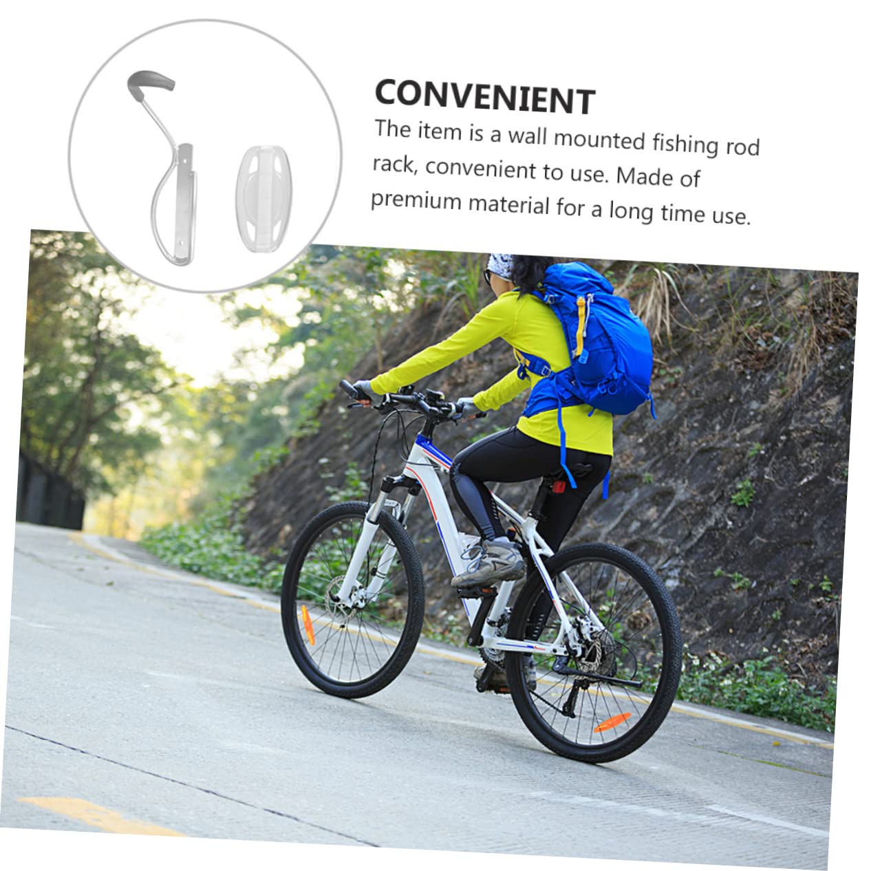 JUMPLAWN 1Set Bike Wall Mount Hanger Vertical Hook for Indoor Bicycle Storage Scratch Resistant Ring Durable Expansion Screws for Garage Shed Use Fits Mountain