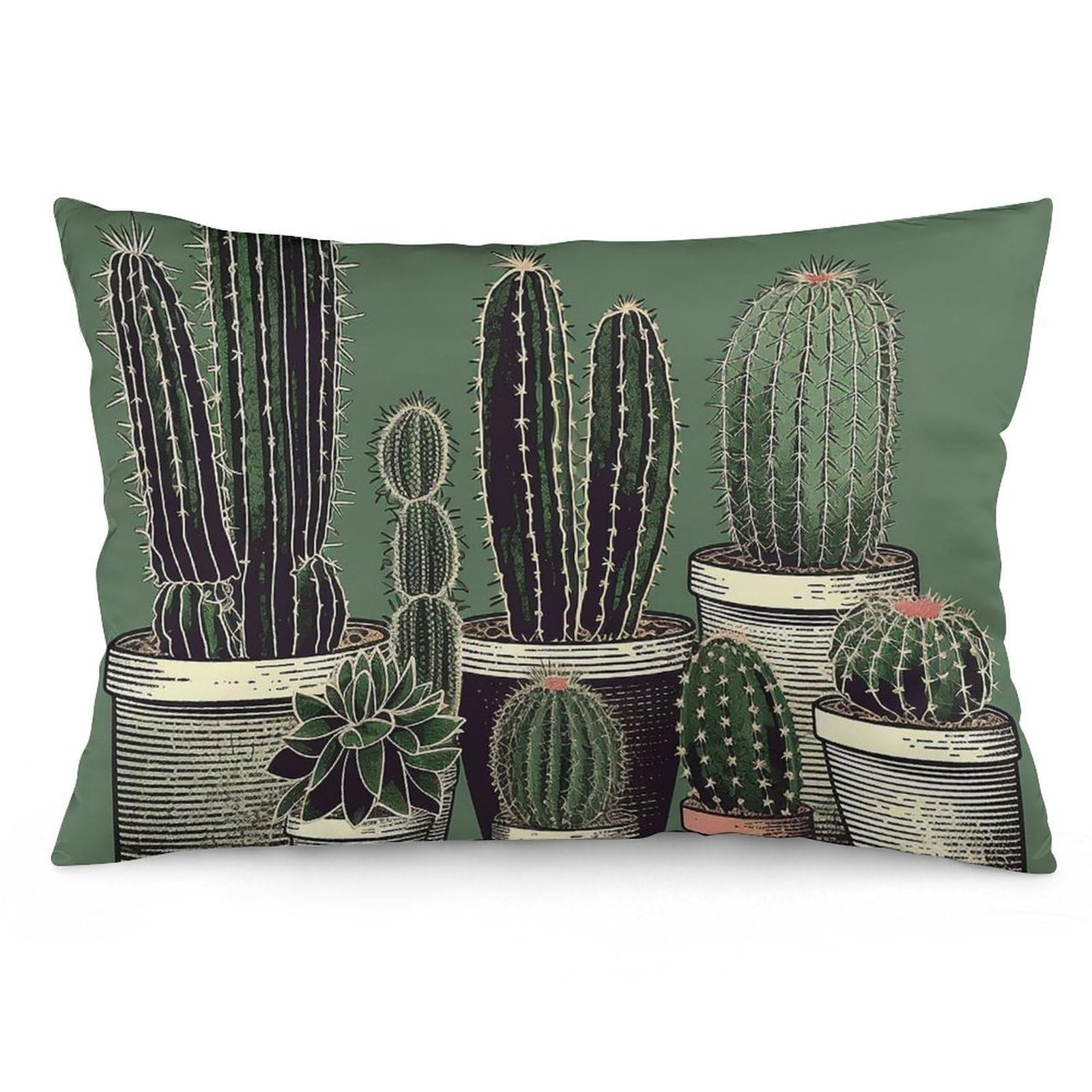NTVOWPZO 2 Pack Decoration Throw Pillow Covers 16 "x24 Pillowcases Covers Green Cactus Pillowcases Modern Farmhouse Home Decor Sofa Cushions Covers for Couch Bed Living Room