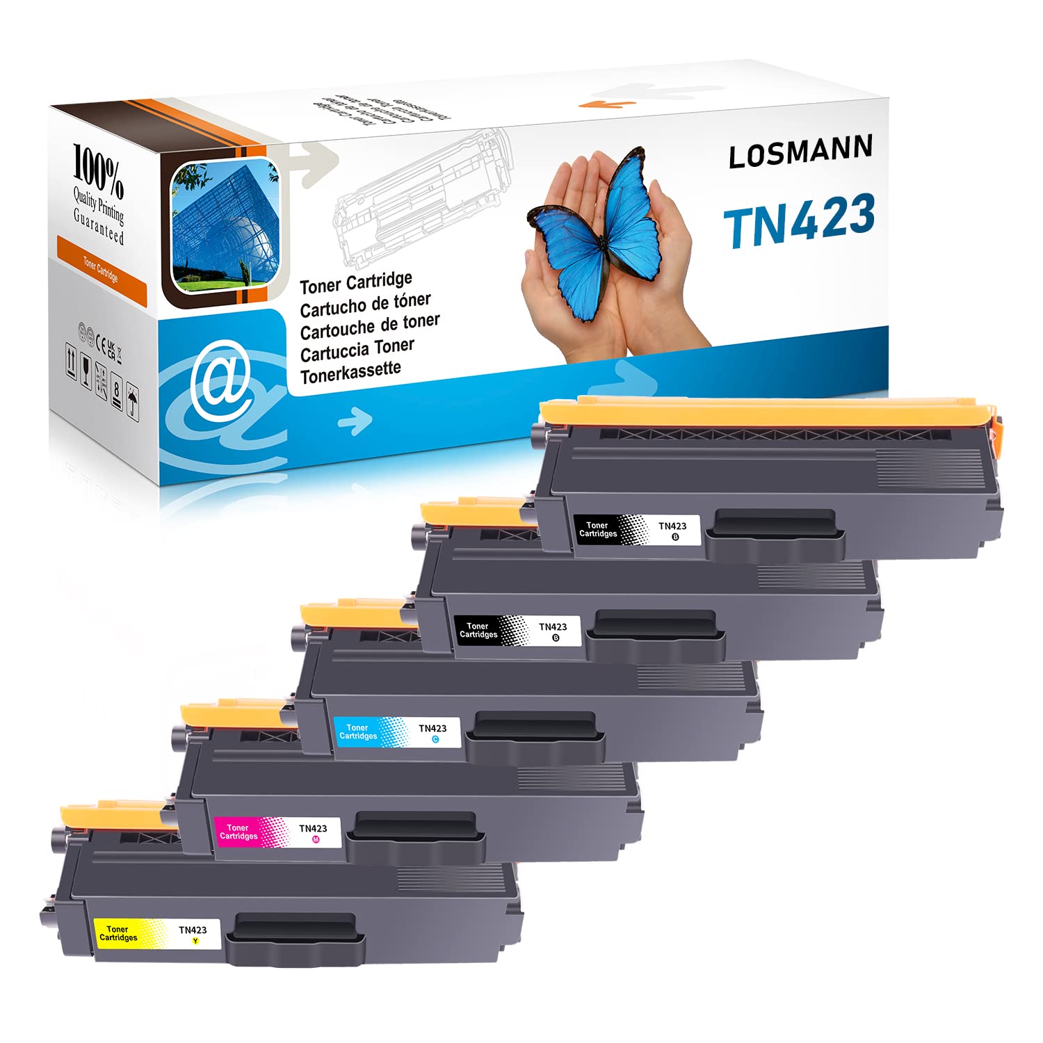 Toner compatible TN423 pour Brother MFC-L8690CDW à haute capacité d'impression - 8