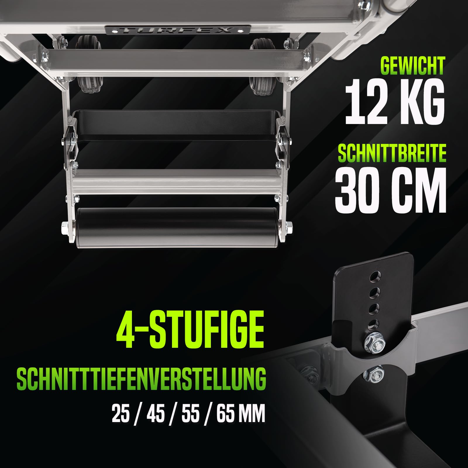 TURFEX SC-100 Manueller Rasensodenschneider, Rasenschälmaschine, Sodenschneider – 30 cm