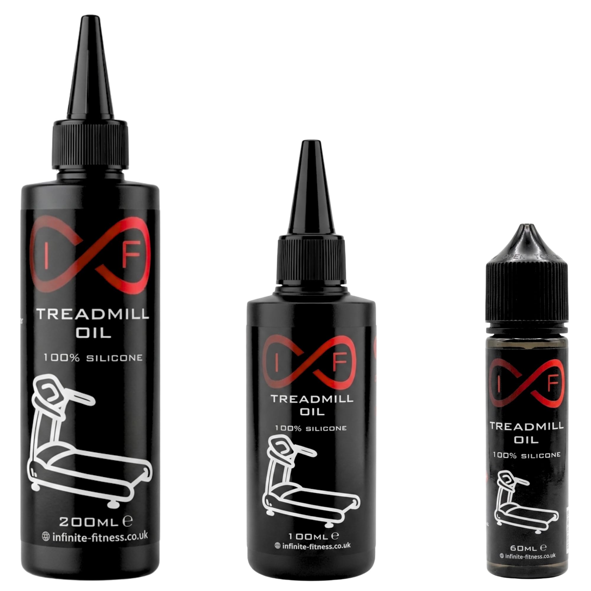 Infinite Fitness 100% Pure Silicone Oil Premium Treadmill Lubricant With Long Applicator Non-Toxic Odourless High Temp Resistant Noise Reduction Fitness Equipment Lubrication (60ml)