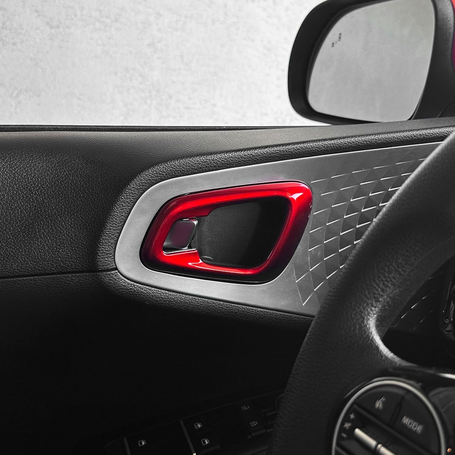 4PCS Interior Door Handle Covers Compatible with Kia Soul 2020-2026 Accessories (Red)