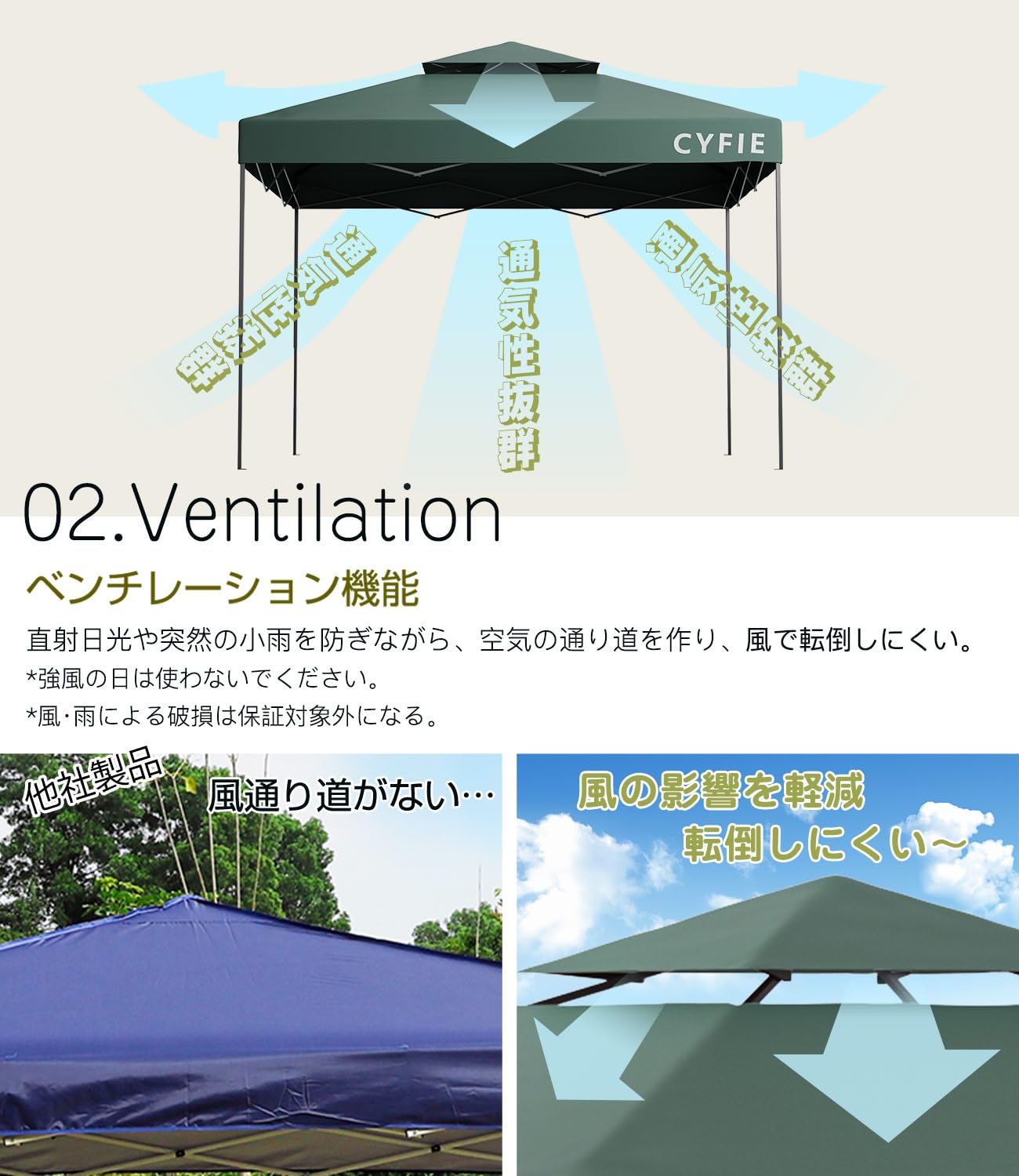 CYFIE タープテント 3x3m サイドシート1枚付属 風抜けベンチレーション Amazon | CYFIE タープテント 3x3m サイドシート1枚付属 風抜け