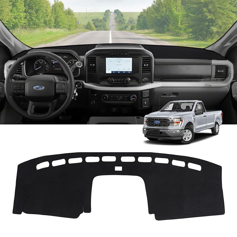 Capa para painel em flanela ZZEQYG compatível com Ford F150 2021–2026 Lariat, Tremor, King Ranch, Platinum, Raptor, XL e XLT
