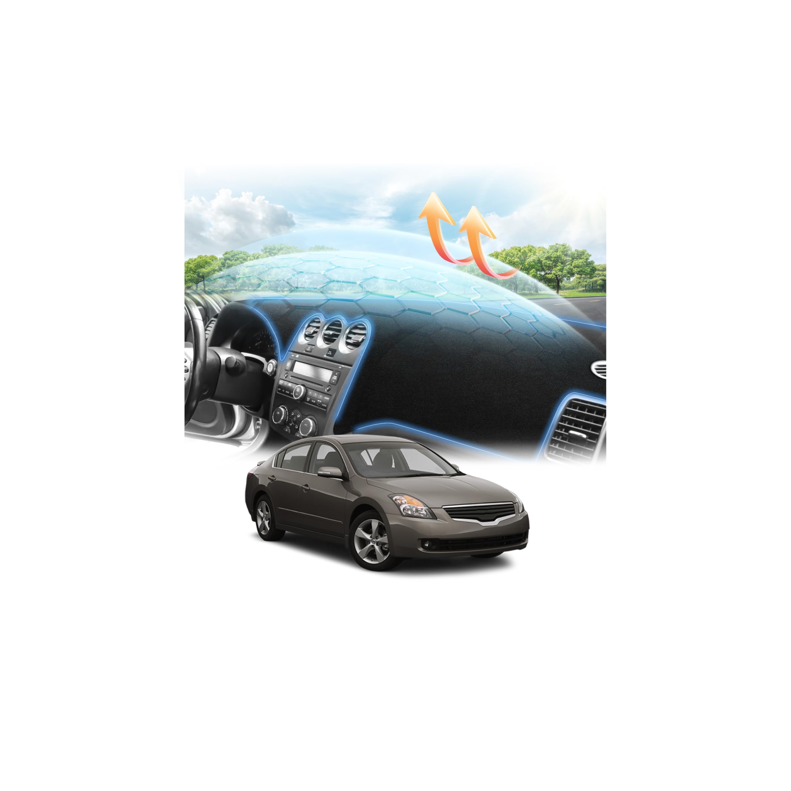 Cartist Dash Cover for Nissan Altima 2007 2008 2009 2010 2011 2012 Dashboard Cover Mat Non-Slip Pad Carpet Sunshield Protector