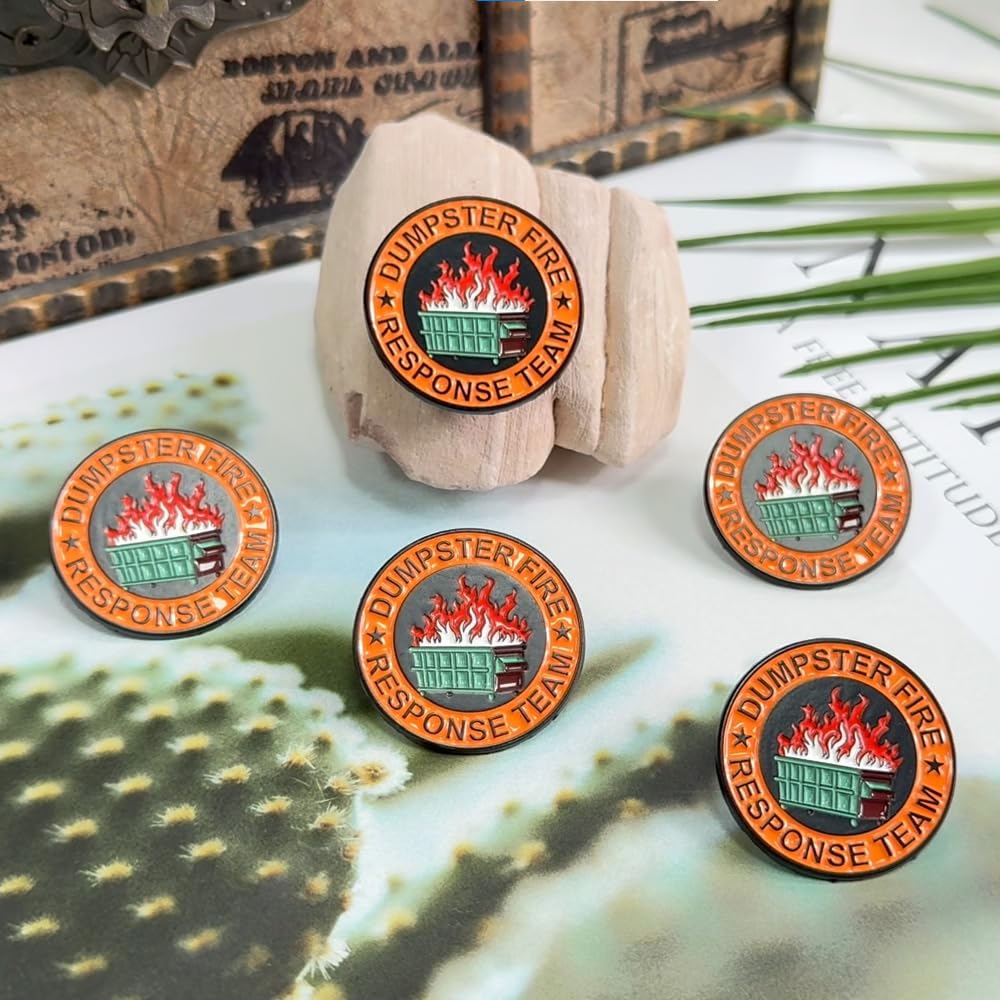 1Pcs/5Pcs/10Pcs Dumpster Fire Enamel Pins Response Team Alloy Badges for Jackets Hilarious Gifts for Coworkers Team Members (10Pcs)