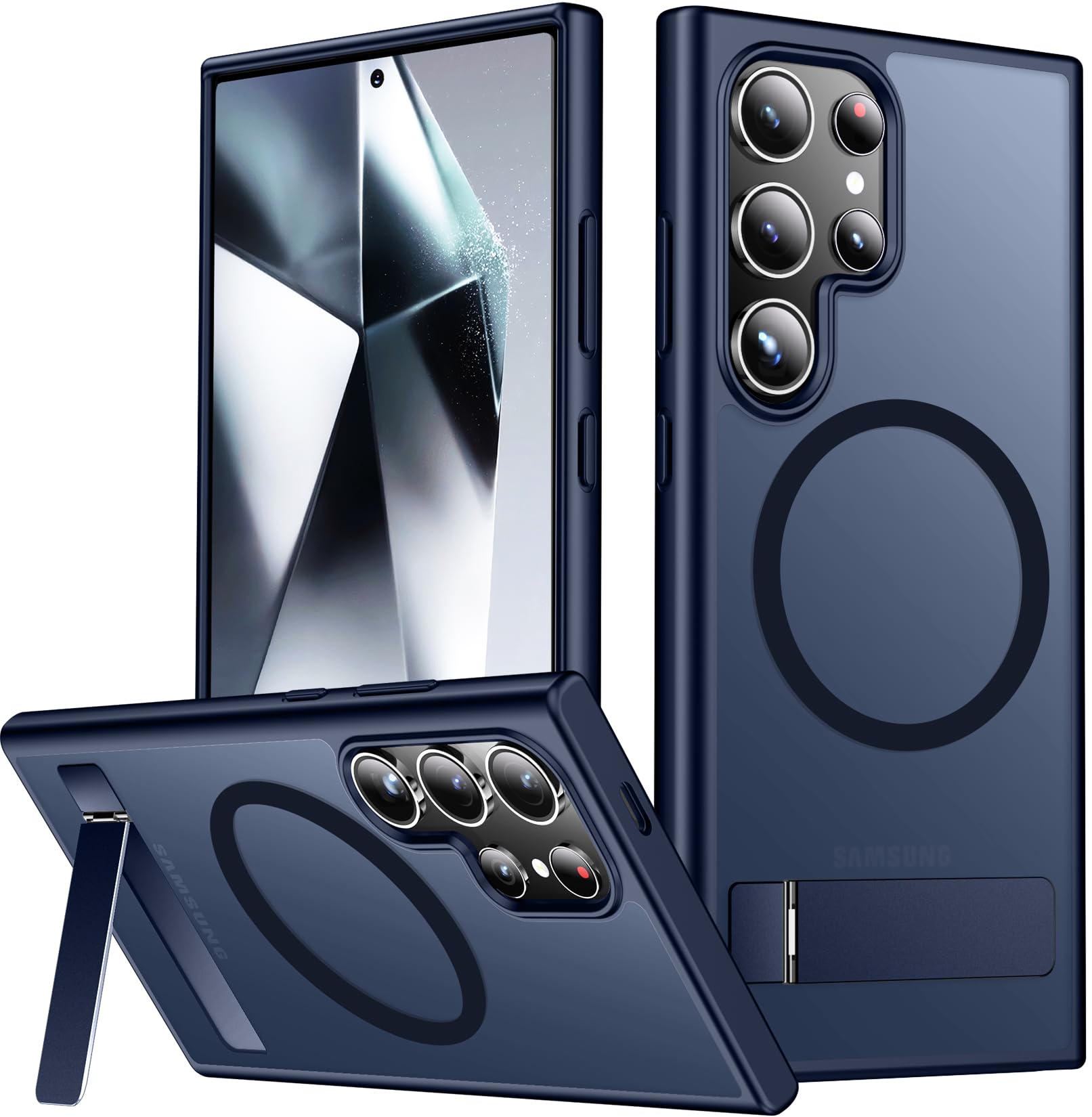 SPIDERCASE for Samsung Galaxy S24 Ultra Case,Built-in Stand,Blue