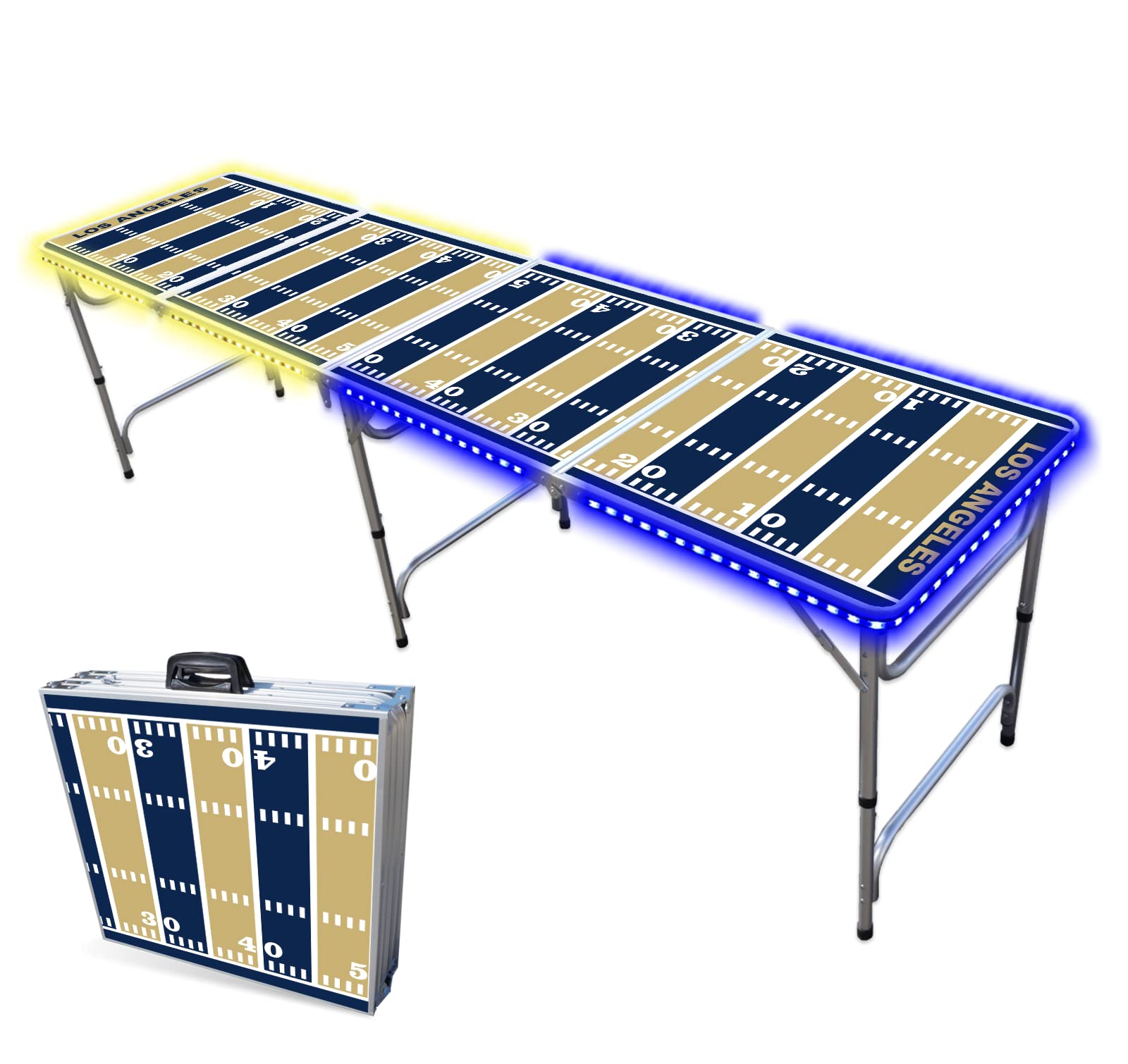 8-Foot Professional Beer Pong Table w/LED Lights - Los Angeles R Football Field