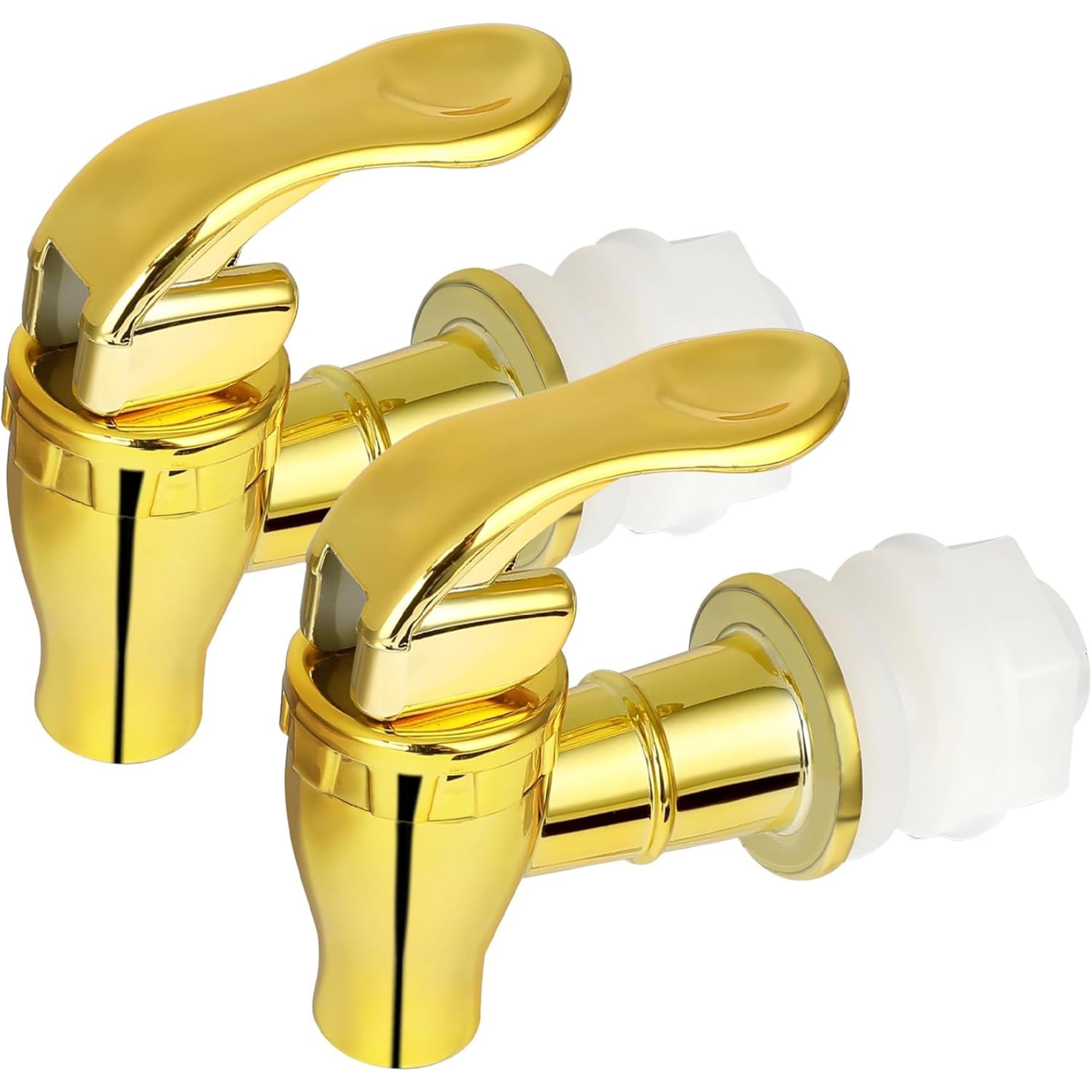 2Pcs Spigot for Beverage Dispenser No Leakage Golden PP Plastic Spigot with Valve Water Dispenser Replacement Parts for Juice, Bear, Drinks