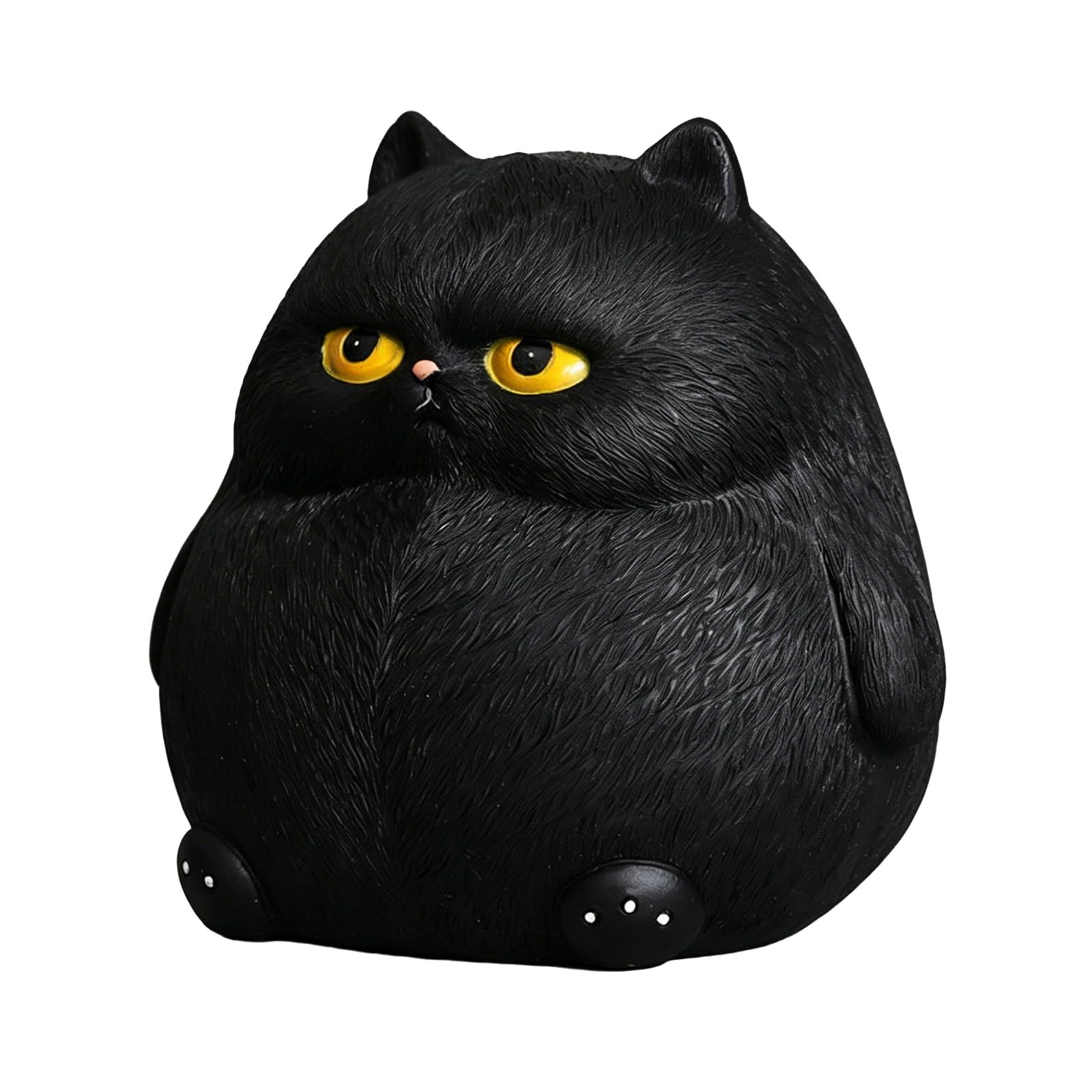 Tsophreniq Fat Figurine Money Banks Resin Artwork Kitten Statue Coin Saving Jar for Desktop and Shelf Decoration Black Statue