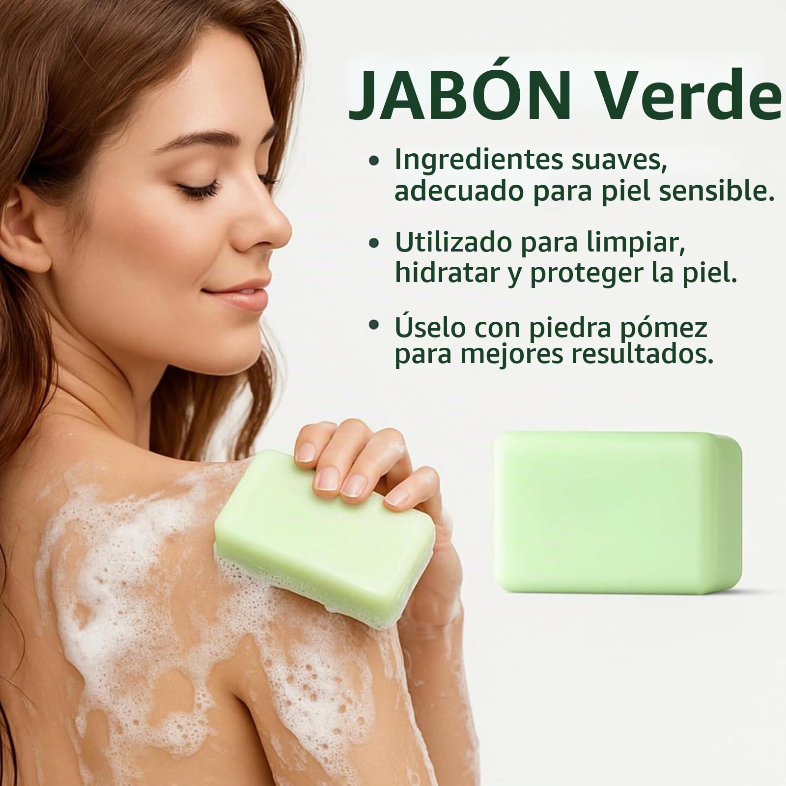 Aqvera Jabon Antifungico,100g Pastilla Jabon Natural-Aplicable Al Cuerpo-Jabon Cara - Jabones Artesanales - Tea Tree Soap