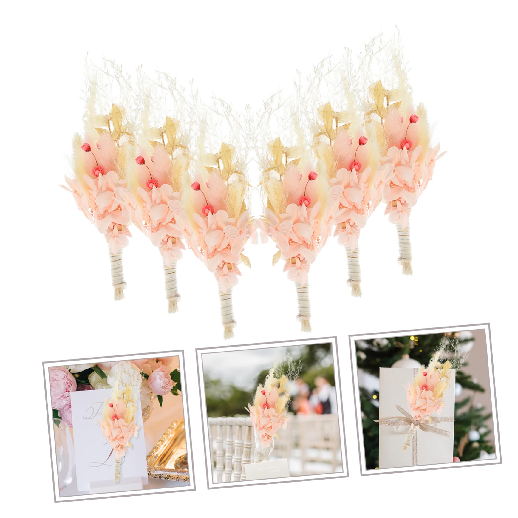 IMIKEYA 2 Pièces 6 Fleurs Conservées Arreglos Naturales Bricolage Plante Séchée Fleurs Arrangement pour Bricolage Petites Fleurs Séchées Fleurs Séchées Naturelles Rose Mariée