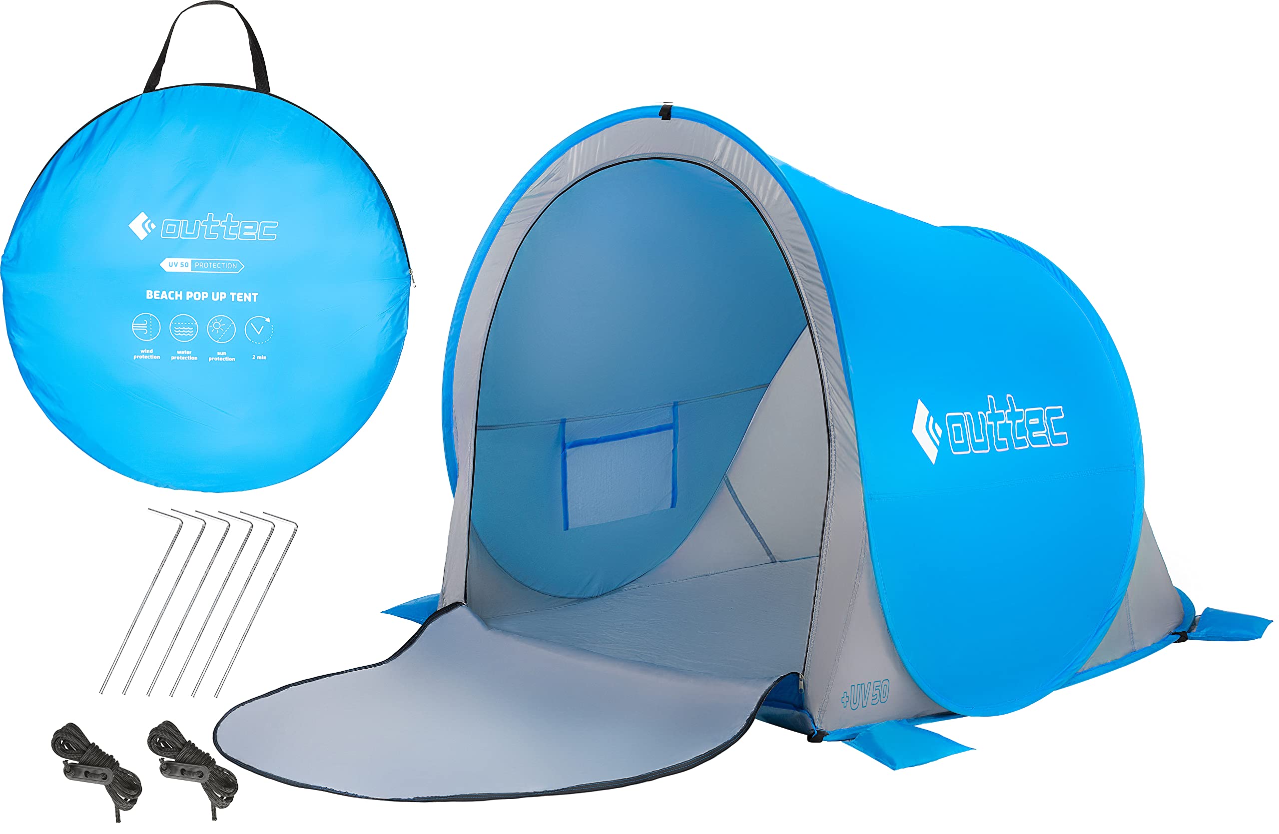Tenda Pieghevole - Tenda da Spiaggia pop-up con Sacche di Sabbia - Tenda da Giardino Facile da Trasportare con Protezione UV 50 - Protezione dal Vento per Bambini e Adulti - Protezione Solare