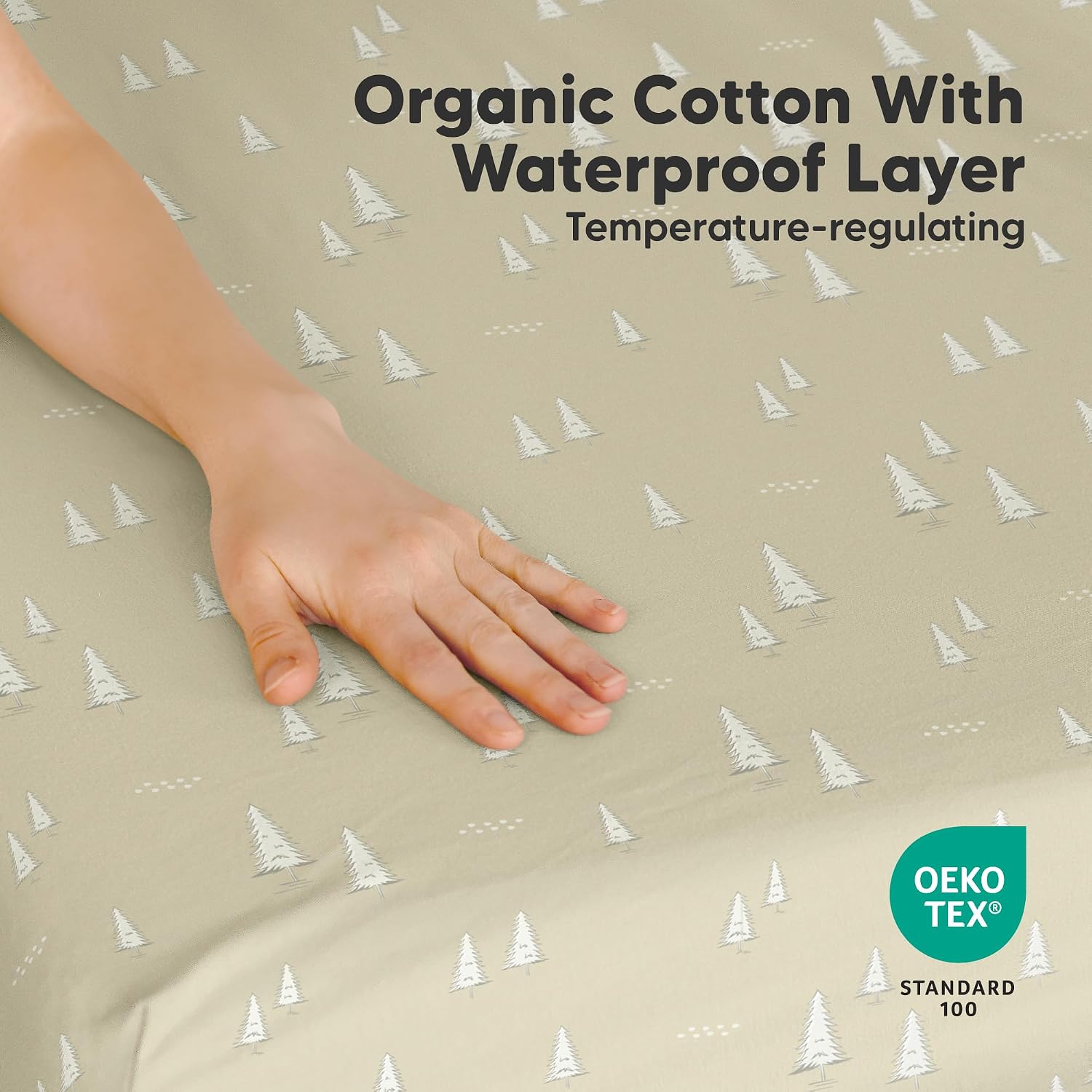 2 Pack and Play Sheets Waterproof Mini Crib Sheet Fitted 38x26 (Pine Grove) image 2