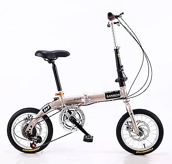 Amazon | 折りたたみ14インチ自転車、5スピードポータブル学生