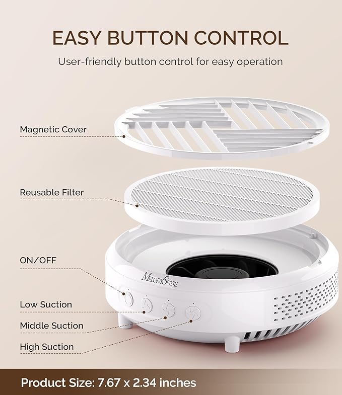 MelodySusie Compact Nail Dust Collector, 3800RPM Portátil miniatura 6