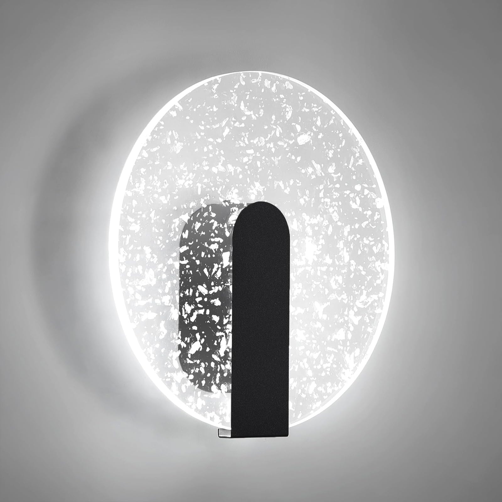 ZONJIE Modern LED Wall Light - 5W Round Acrylic Indoor Decor Wall Light, Wall Sconce Lighting Fixtures for Living Room Bedroom Dining Room Hallway (Cold White)