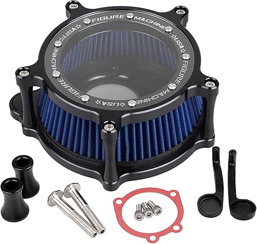 Miniatura 5 de Admisión de filtro de aire transparente para Harley Street Glide FLHX Road King FLHR 2008-2016, Softail 2016-2017, FXDLS 2017 Blue Filter