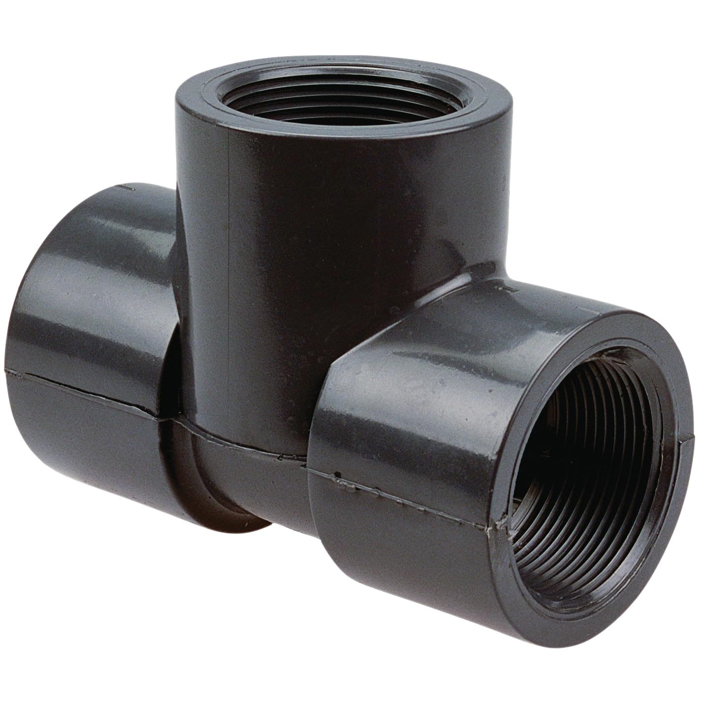 Te de PVC Schedule 80 NIBCO 4512-3-3 rosca 1/2 NPT para reparar fugas y desviar tuberías