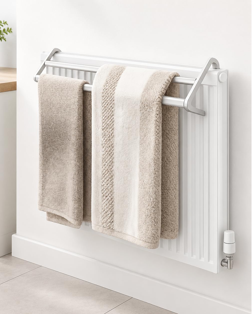 Over Radiator Airer, Indoor Clothes Dryer & Towel Rack, White, Pack of 2