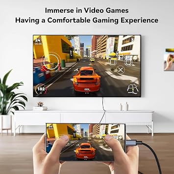 Coverzone HDMI Converter USB C HDMI 4K 60Hz HDMI, 200cm USB C HDMI Adapter USB C HDMI Compatible Thunderbolt Type-C to HDMI 2 Meters Cable Length ZR854