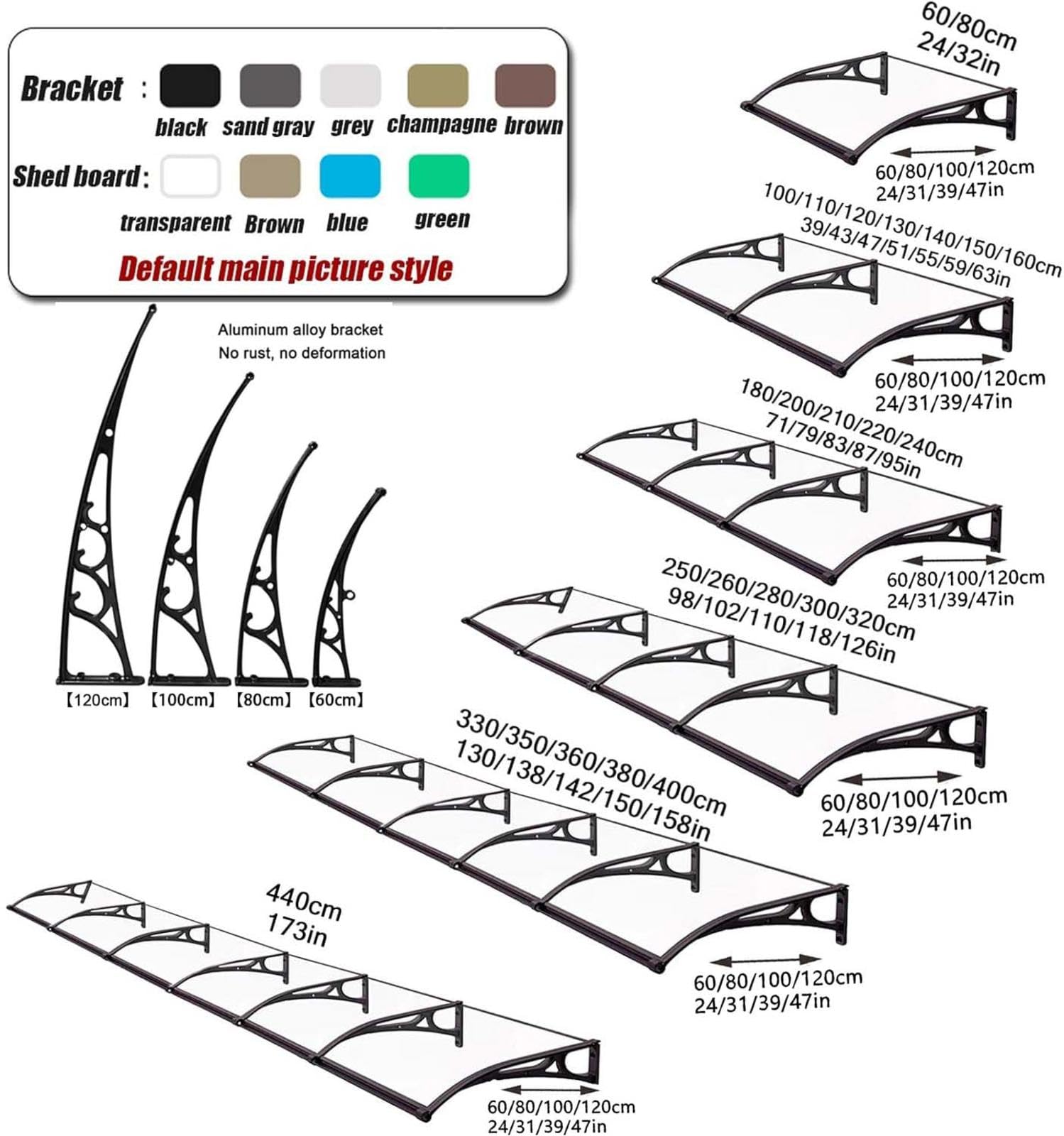 Osłona przeciwdeszczowa na zewnątrz 80 x 120 cm – odporna na warunki atmosferyczne aluminiowa rama i trwałe tworzywo PCW, idealna na kemping, patio i imprezy plenerowe - rozwiązanie do schronienia w